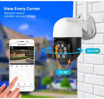 IP-камера 2,4 G 1080P 3MP Tuya Smart Outdoor Home Security, автоматическое отслеживание, Камера обнаружения человека, WIFI Камера видеонаблюдения Изображение