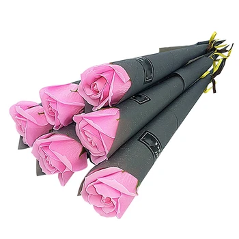 20 штук, Имитация Розы, Корейское Розовое мыло, Цветок, Подарок на День Святого Валентина, Мыло, Розы, Один Искусственный Мыльный цветок, 2 Изображение