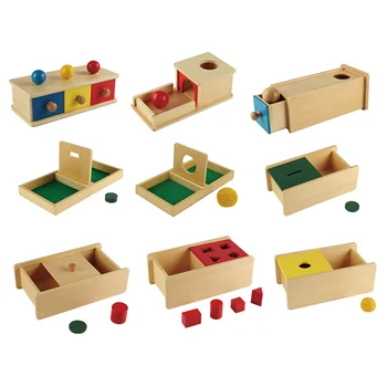 Набор игрушек-коробочек для младенцев и малышей материалы Монтессори детские игрушки деревянное образовательное оборудование игрушка для AMS и AMI Изображение