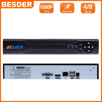 BESDER HDMI H.264 1080P CCTV NVR 4CH 8CH 1080P Сетевой Видеомагнитофон Поддержка обнаружения движения Для IP-камеры P2P XMEye APP Изображение