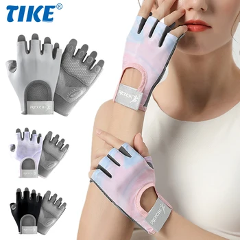 TIKE, 1 пара дышащих тренировочных перчаток для женщин и мужчин - больше никакого потения и полная защита ладоней, упражнения в тренажерном зале, Фитнес, тяжелая атлетика Изображение