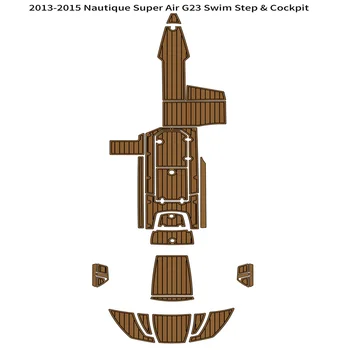 2013-2015 Nautique Super Air G23 Платформа для плавания, Кокпит, коврик для лодки, Тиковый пол из эва Изображение