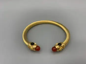 Ювелирный браслет Le Han из 18-каратного золота с покрытием из черного, красного, желтого камня Толщиной 6 мм Изображение