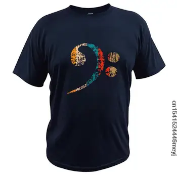 Винтажная футболка с басовым ключом, Подарок для бас-гитаристов, Футболка для басистов, 100% Хлопок, Летние Футболки с коротким рукавом Европейского размера для мужчин Изображение