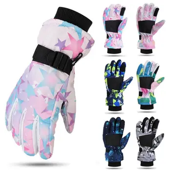 Лыжные перчатки с сенсорным экраном, новые флисовые нескользящие перчатки для верховой езды, утолщенные теплые ветрозащитные водонепроницаемые перчатки для снега, зимние виды спорта Изображение