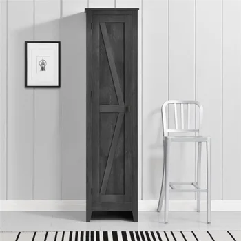 Шкаф для хранения Ameriwood SystemBuild Farmington шириной 18 дюймов, серый в деревенском стиле Изображение
