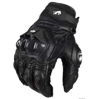 Мотоциклетные перчатки, мужские перчатки для мотогонок, спортивные перчатки для езды на велосипеде, перчатки для мотокросса, перчатки из натуральной кожи с длинными пальцами Изображение