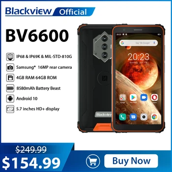 Blackview BV6600 IP68 Водонепроницаемый 8580 мАч Прочный Смартфон Противоударные Телефоны 4 ГБ + 64 ГБ 5,7 